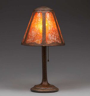 Fred Brosi - San Francisco Hammered Copper & Mica Lamp c1915-1920