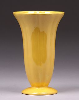 Early Catalina Island Flared Yellow Vase c1928-1930