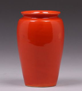 Bauer - Fred Johnson Orange Vase c1920s