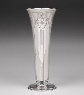 Tiffany & Co Celtic Motif Trumpet Vase c1890s