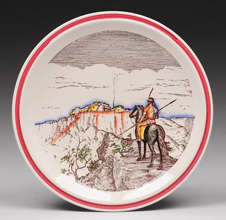 Vernon Kilns "Bits of the Southwest Pueblo" Plate c1940s