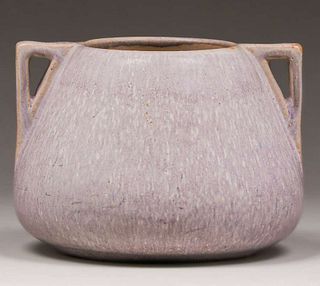 Early Prang Fulper Pottery Matte Grey Two-Handled Vase c1910