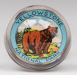 Yellowstone National Park Glass Paperweight c1910s