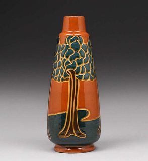 Avon Faience Co â€“ Tiltonsville, OH Carved Vase c1902