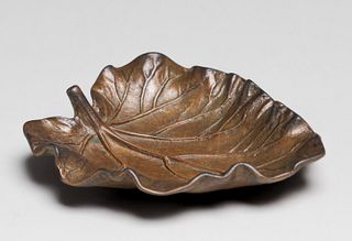 Smaller Arts & Crafts Bronze Leaf-Form Bowl c1920s