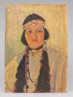 Dorothy Bernays Stauhers Painting Native American Girl c1939