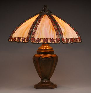 Large Handel Overlay Lamp c1910s