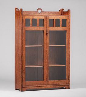 Stickley Brothers #4756 Heart Cutout Two-Door Bookcase c1905