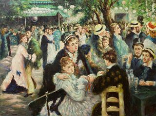 LARGE OIL ON CANVAS PAINTING, AFTER RENOIR
