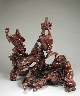 Antique Chinese HuangYangMu Carved Statue
