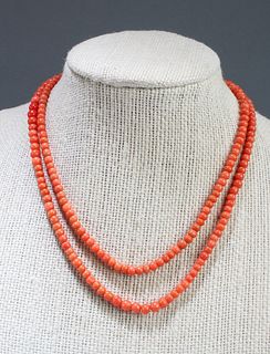 Chinese Red Coral Necklace