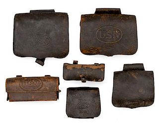 Civil War and Indian War Navy Cartridge Box, Lot of 6 
