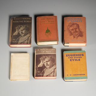 G. K. Chesterton, (6) vols. in rare dust jackets