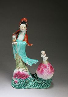 Antique Chinese Porcelain Guanyin Statue