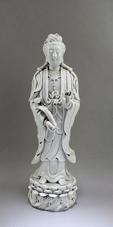 Chinese Blanc De Chine Guanyin Statue