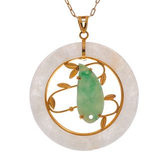 Jade, 14k yellow Gold Necklace