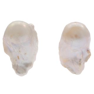 Pair of Baroque Freshwater Cultured Pearl, 14k Earrings