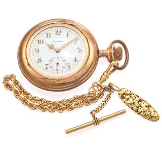 Waltham Gold-Filled Pocket Watch with Chain and Fob