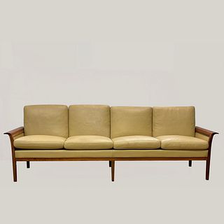 Knut Saeter for Vatne Mobler Rosewood and Leather Sofa