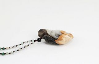 A Riverbed Jade Ornament with Necklace