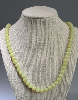 Chinese Yellow Jade Necklace