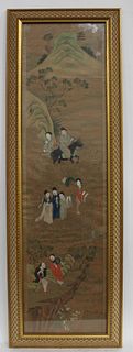 A Framed Antique Chinese Silk Painting