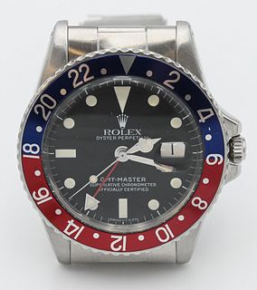 Rolex Pepsi GMT Men's Stainless Wristwatch, model #1675, serial #3248965, 39.6 millimeters.