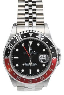 Rolex Coke GMT Men's Wristwatch, having Jubilee bracelet with box, papers and tag, model #16710, serial # X545241, 40.1 millimeters.