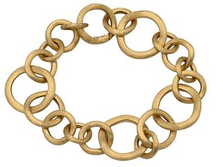 18 Karat Gold Bracelet, Marco Bicego Jaipor Collection, having various size round circles with brushed finish, 22.3 grams.