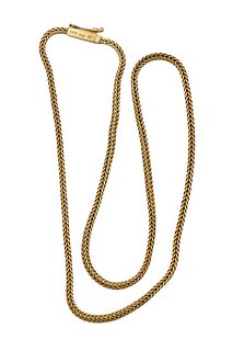 Tiffany & Company 18 Karat Yellow Gold Necklace, length 18 inches, 21 grams.