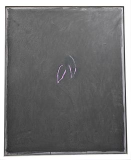 Joan Hernandez Pijuan (1931 - 2005), Els Negres i el Violeta, 1984, oil on canvas, titled and signed on back of canvas, Edict label on back and Galeri
