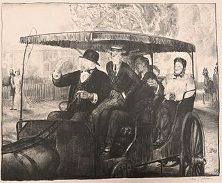 George Bellows (American, 1882 - 1925), Going to the Park, lithograph, edition of 54, signed lower right recto margin Geo Bellows, initialed GB in the