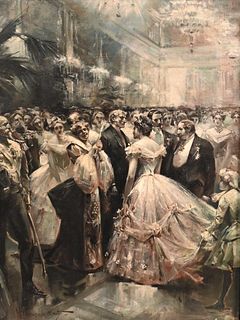 Walter Granville - Smith (1870 - 1938), oil on canvas, illustration art depicting a wedding, signed and dated lower left W. Granville - Smith 32', 24"