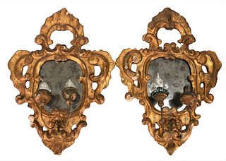 Pair of Gilt Carved Mirrors, 25 1/2" x 18 1/2".
