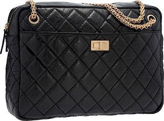 Chanel Black Quilted Distressed Leather Reissue Camera Bag with Gold Hardware Very Good Condition 11" Width x 9" Height x 3" Depth