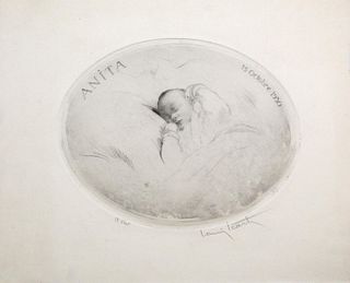 Louis Icart - Sleeping Baby Anita