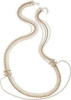 Chanel Multistrand Champagne Gold Chain Necklace Pristine Condition 38" Length