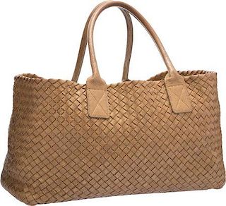 Bottega Veneta Limited Edition Gold Woven Leather Cabat Tote Bag, 79/500 Excellent Condition 17" Width x 12" Height x 9" Depth
