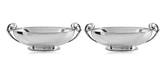 A Pair of Extra Large Georg Jensen Sterling Silver Centerpieces 622B