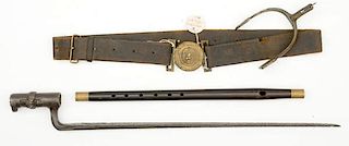 Indian War Lot with Naval Officer's Belt, Socket Bayonet, and More 