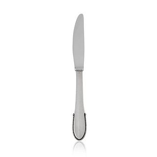Vintage Georg Jensen Beaded Dinner Knife Long Handle 014