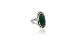 Vintage Georg Jensen Ring 19 Green Agate
