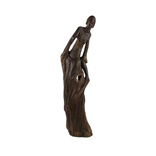 African Ironwood Carved Female Figure Sculpture