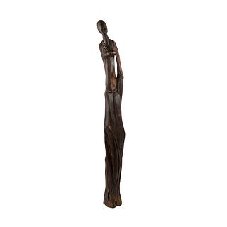 Large African Ironwood Carved Female Figure Sculpture