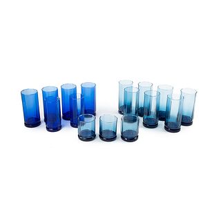 Antique Cobalt Blue Glassware Set