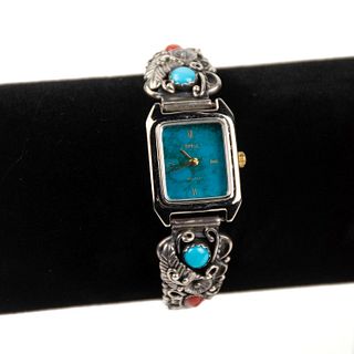 Arenix Sterling Silver and Navajo Stone Wrist Watch
