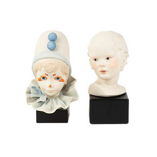 Group of 2 Cybis Porcelain Clown and Child Busts