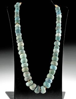 19th C. Holyland Hebron Glass Bead Necklace