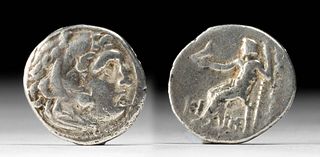 Greek Lampsakos Alexander the Great AR Silver Drachm