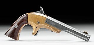 19th C. American Merwin & Bray Brass Pocket Pistol